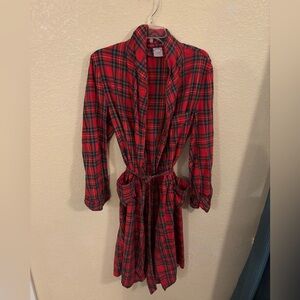 Vintage Brooks Brothers Classic Red Plaid Unisex Cozy Flannel Robe, Size M